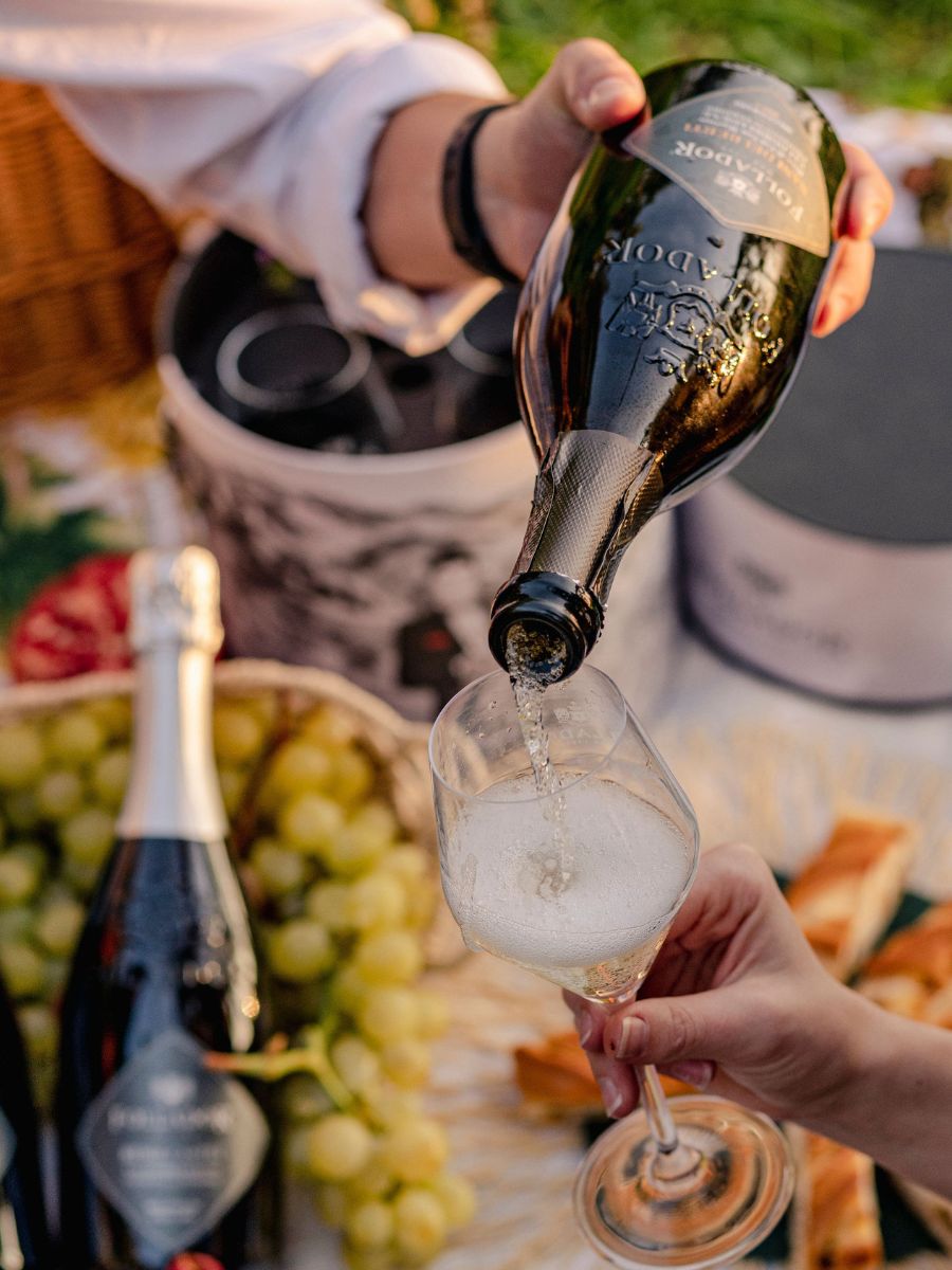 close up of prosecco bottle